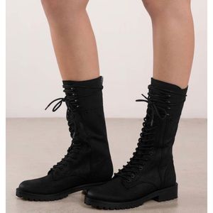 COPY - DOLCE VITA WARD BLACK COMBAT BOOTS